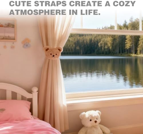 2 Pack Cartoon Bears Curtain Tiebacks, Cute Cartoon Animal Curtain Holdbacks - Image 3
