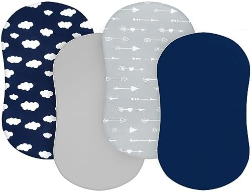 Baby Bassinet Sheets 4 Pack Compatible by Bilobanbabybedding