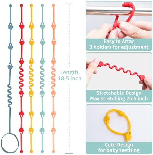 Silicone Toy Straps for Baby, Toy Safety Straps for Stroller High Chair - Image 2