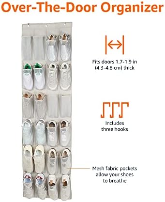 Amazon Basics 24 Medium Mesh Pocket Over-the-Door Hanging Shoe Organizer - Image 2