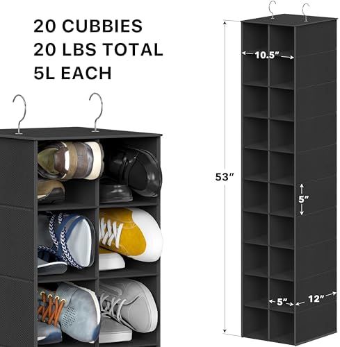 Simple Houseware 20 Section Shelves Hanging Shoes Organizer - Image 3