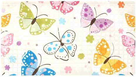 Shower Mat Non Slip 26.8 x 15.1 Inches, Colorful Butterfly Bathtub Mat Shower by Anna+Cowper