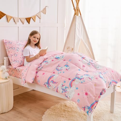 lasoftan Pink Unicorn Toddler Bedding Set - Image 6