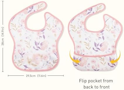 3 Pack Waterproof Baby Bibs for Eating, Mess Proof Feeding Bib - Image 5