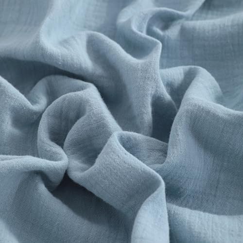NTBAY Mini Crib Muslin Fitted Sheets, 2 Pack, 24 x 38, Sky Blue - Image 3