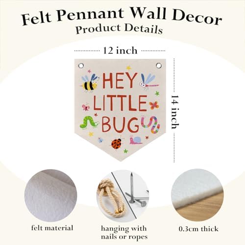 DNTSC Hey Little Bug Felt Nursery Playroom Decor Banner Pennant Kid Banner Flag - Image 6