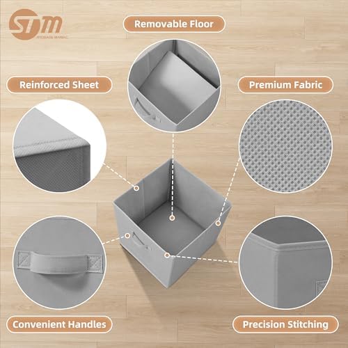 STORAGE MANIAC Storage Cubes, 13 Inch 4 Pack Collapsible Fabric Shelf Bins - Image 3