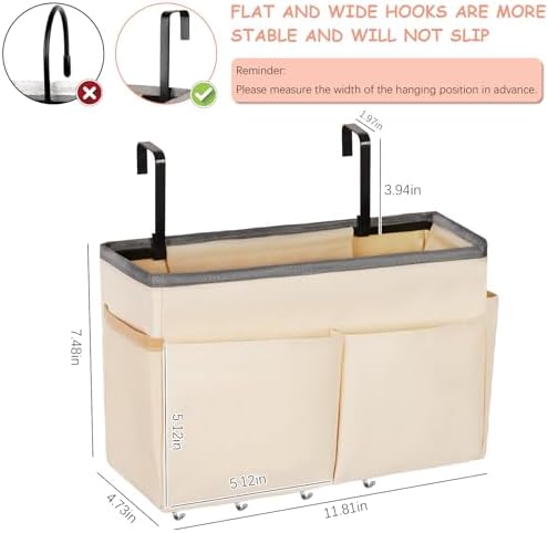 Bedside Caddy Organizer 5 Pockets and 4 Hooks - Image 2