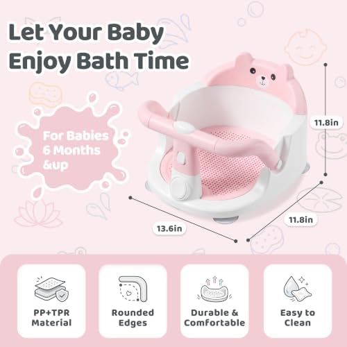 Baby Bath Seat for Babies 6 Months & Up, Toddler Bathtub Chair - Image 6