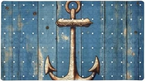 Bathtub Mat Non Slip 26.8x15.1 Inch, Anchor on a Planks Shower Mat by Anna+Cowper