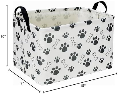 Rectangular Dog Basket, Dog Toy Bin, Dog Storage Basket Organizer.Waterproof PE - Image 7