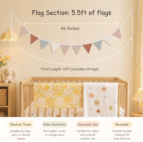 Boys Toddler Room Playroom Nursery Decor, Garland Triangle Banners, 11Ft - Image 3