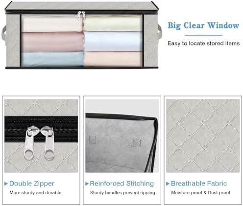 HomeHacks 10-Pack Clothes Organizer Storage Bags, 35L Storage Bins - Image 4