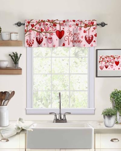 Vandarllin Pink Valentine's Day Kitchen Curtains Valances - Image 2