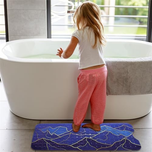 Mountain Bathtub Mat Non Slip 40x16in Gold Line Extra Long Bath Mat - Image 5
