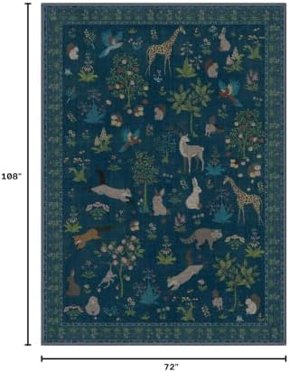BESBLEE 6X9 Washable Area Rug for Living Room, Animal Non Slip - Image 2