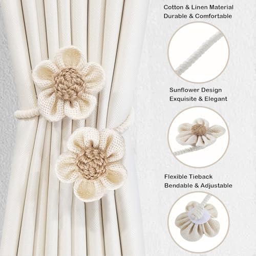 SRG Curtain Tiebacks for Curtains 2 Pack, Decorative Curtain Holdbacks for - Image 3