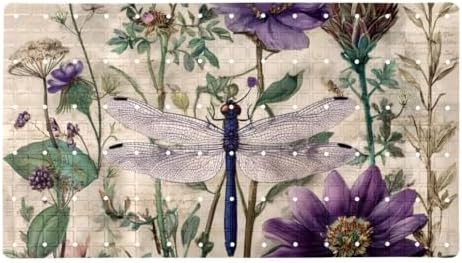 Bathtub Mat Non Slip 26.8x15.1 Inch, Dragonfly Wildflowers Shower Mat by Anna+Cowper
