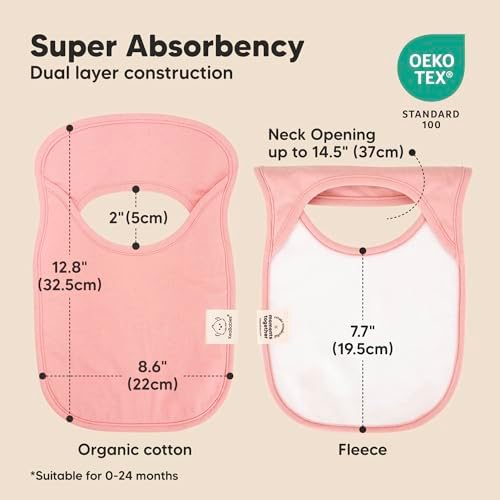 KeaBabies 8-Pack Bibs for Baby Girls, Pullover Baby Bibs - Image 3