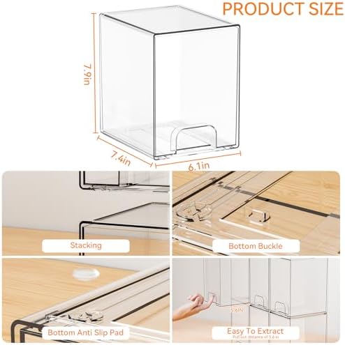 Yieach 7.5" High Stackable Storage Bins, 2 Pack Bottle Station and Baby Bottle - Image 3