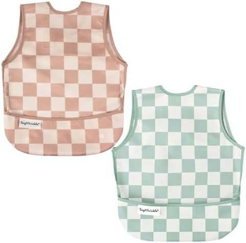 Tiny Twinkle Mess Proof Baby Bibs | 2 Pack Waterproof Toddler Bib by TinyTwinkle