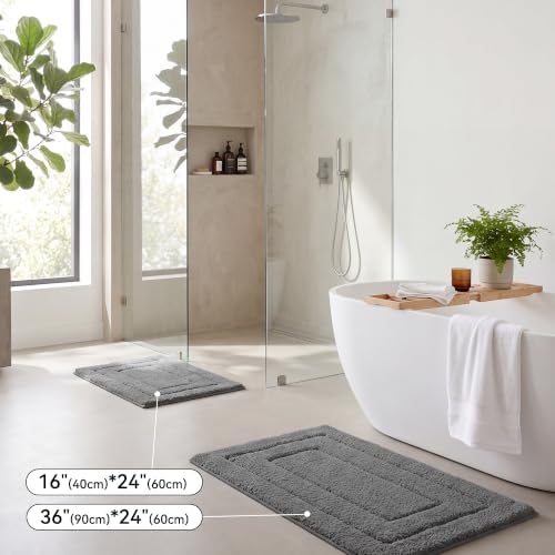 GRANNY SAYS Dark Grey Bathroom Rug 36" x 24", Non-Slip Microfiber Bath Mat - Image 6