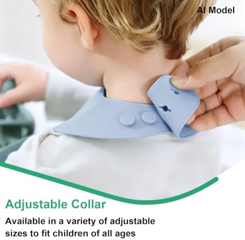 Set of 3 Silicone Bibs for Babies Toddler, Soft Adjustable Bibs for Baby Girl - Image 4
