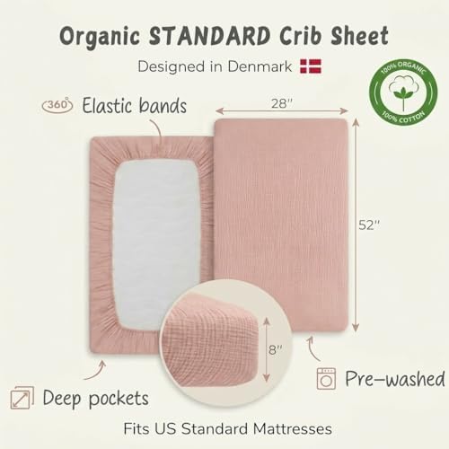 Crib Sheets, 100% Organic Cotton Muslin - Image 3