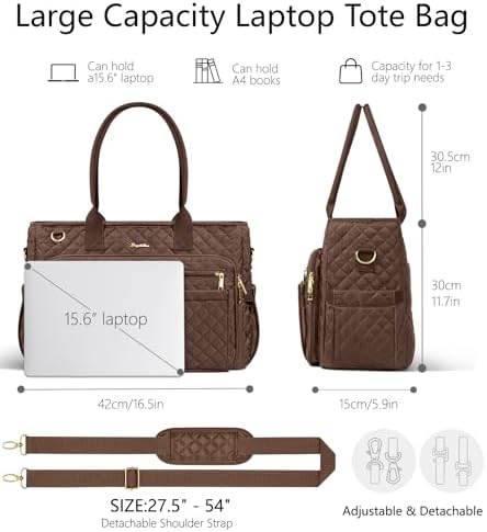 Bagstellar Teacher Tote Bag for Women, 15.6" Laptop Work Tote Computer Bag - Image 4