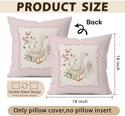 Goose Nursery Decor Pillow Cover 18x18 Baby Girl Room Decor - Image 5