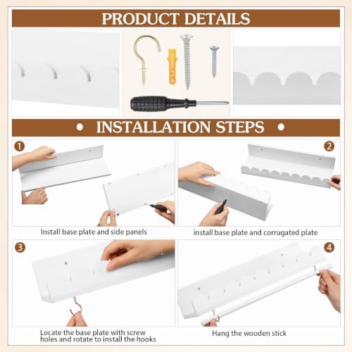 Qunclay Nursery Floating Shelves Headband and Bow Holder - Image 3