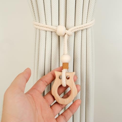 2 Pack Wooden Curtain Tiebacks - Image 4