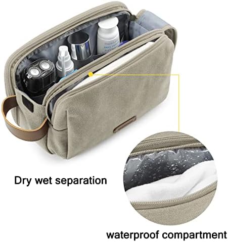 BAGSMART Toiletry Bag for Men, Canvas Travel Toiletry Organizer Dopp Kit - Image 3