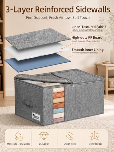 60L Rigid-Sided Blanket Storage Bags, 2 Pack - Image 5