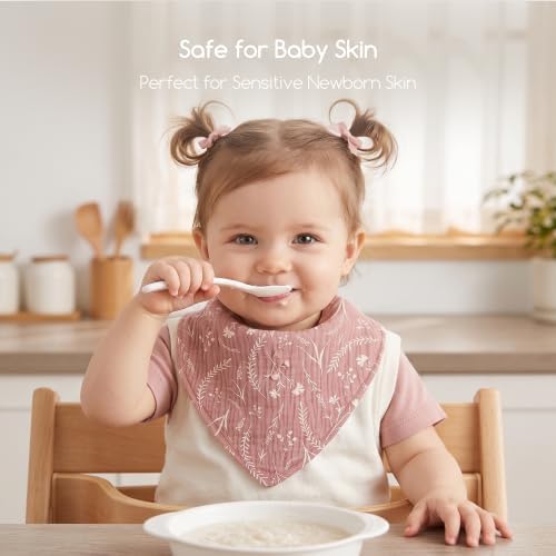 8 Pack Muslin Baby Bandana Bibs - Image 3