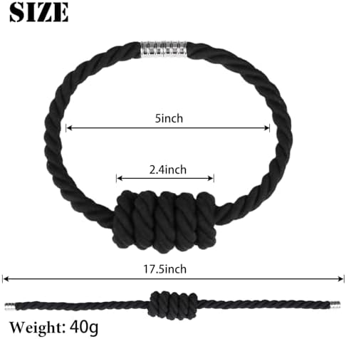 BEL AVENIR Magnetic Cotton Curtain Tiebacks 6 Pack Hand-Woven Curtain Ties - Image 2