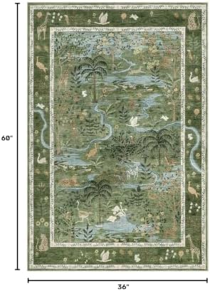 Jungle Animal Print 3x5 Washable Rug - Image 2