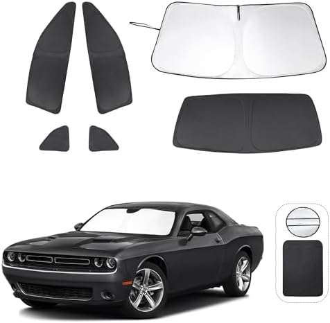 TINGLU Window Shades for Dodge Challenger 2015-2023 Accessories Car Side Full by TINGLU