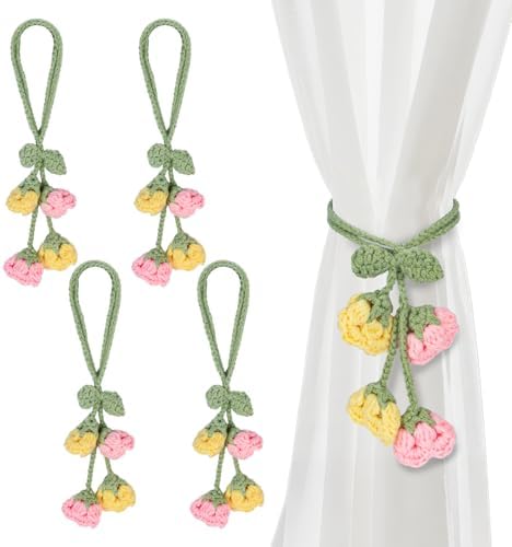 Flower Curtain Tiebacks, Cute Curtain Holdbacks by Rddconkit