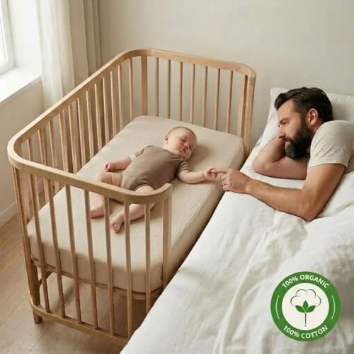 Crib Sheets, 100% Organic Cotton Muslin, Fitted 28"x52" Standard - Image 4