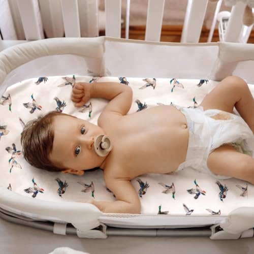 4 Pack Mallard Duck Baby Bassinet Sheets Neutral Unisex Breathable Fitted - Image 5