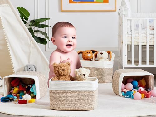 4 Pack Storage Baskets for Organizing Woven Baskets for Shelves - Image 5