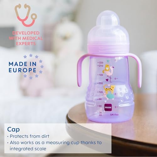 MAM Trainer Sippy Cup for Toddlers 1-3, 8 oz. Transition Drinking Cup - Image 4