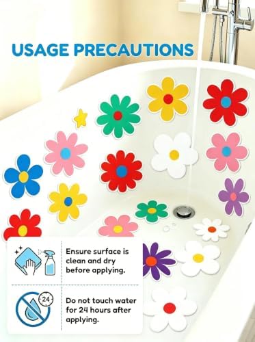 26Pcs Non Slip Bathtub Stickers, Colorful Flower Stickers - Image 4