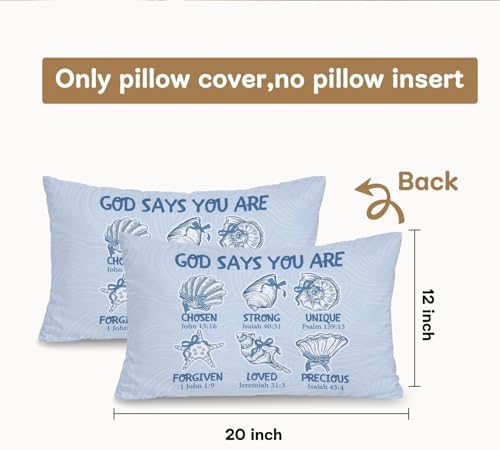 Blue Coastal Beach Christian 12x20 Pillow Cover, Preppy Beach Room Decor - Image 3
