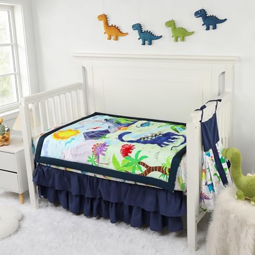 Crib Bedding Set for Baby Girls and Boys, 4 Piece Infant Nursery Bedding Sets - Image 5