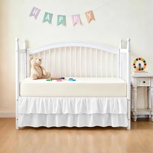 Ruffled Crib Bed Skirt, Soft Double Layer - Image 2