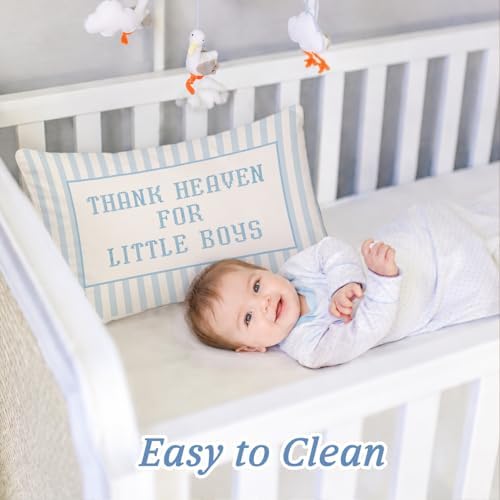 Blue Heaven for Little Boys 12x20 Pillow Cover Newborn Gifts - Image 3