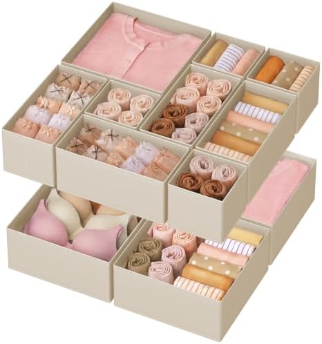SONGMICS Drawer Organizers, Foldable Fabric Storage Boxes by Unknown