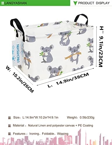 Rectangular Collapsible Gray Koala Storage Basket Nursery Toy Organizer - Image 2